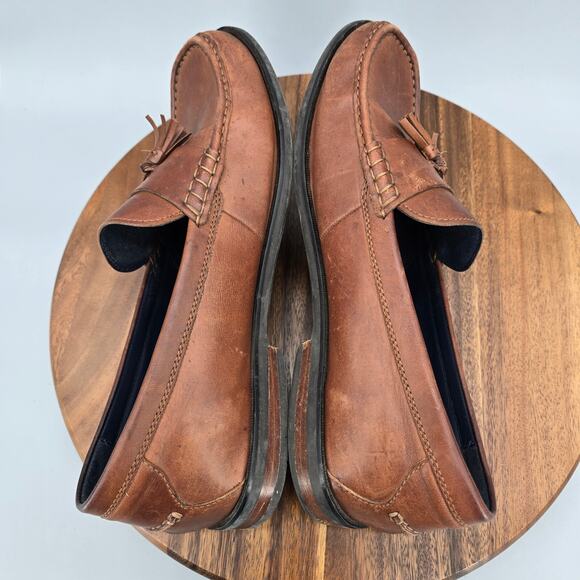 Cole Haan Shoes Men\'s 13 M Brown Leather Slip On Grand OS Pinch Tassel Loafers main image 6